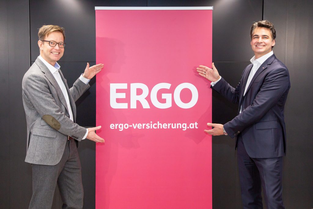 v.l.: Dr. Philipp Wassenberg, Vorstandsvorsitzender ERGO Versicherung AG Österreich, DI (FH) Ronald Kraule, Mitglied des Vorstands und Verantwortlicher für die Sparte Personenversicherung ERGO Versicherung AG Österreich.