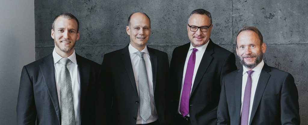 Paladin Team v.l.n.r.: Marcel Maschmeyer, Sprecher des Vorstands, Matthias Kurzrock, Vorstand, Michael Schnabl, Leiter Vertrieb, Mathias Richter, Vorstand;